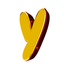 3D font yellow with red letter y