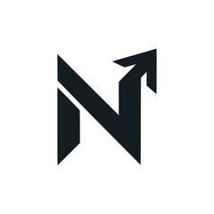 letter N with arrow logo vector illustration template design