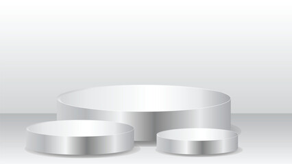 Product Display Podium Stand. Cylinder podium on white background