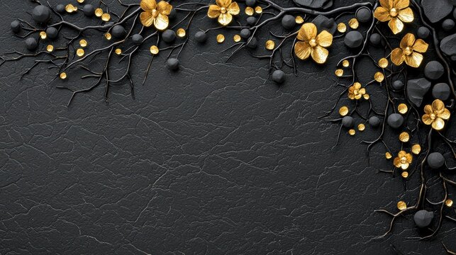 A handcrafted greeting card adorned with gold leaf accents and calligraphy, emphasizing elegance, handcrafted quality, and personalized messages.