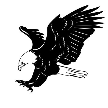 recommend clip art: eagle grabs prey silhouette vector