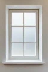 Obraz premium White window, frosted panes, recessed frame.