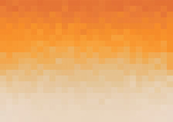 abstract minimal pixel background in shades of orange vector template for poster web banner
