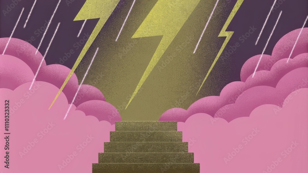 Poster the sky is tumultuous filled with thick storm clouds that threaten to unleash rainfall. suddenly pie