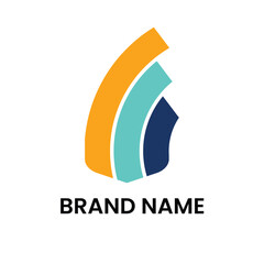 logo or icon of the letter M, shield, and waves