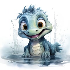 Obraz premium Lovely and Playful Crocodile with a Sweet Smile in High Definition