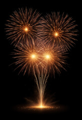 Fototapeta premium Golden Fireworks Display Illuminating the Night Sky