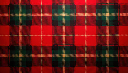 Playful checkered Christmas background with a lively red and green plaid design, ideal for enhancing the festive mood of holiday celebrations.