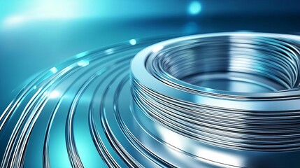Abstract Background Material Science Composites Crystallography A close-up view of metallic coils showcasing precision and modern design.