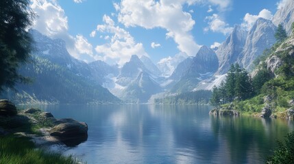 Gosausee, a beautiful lake with moutains in Salzkammergut, Austria.