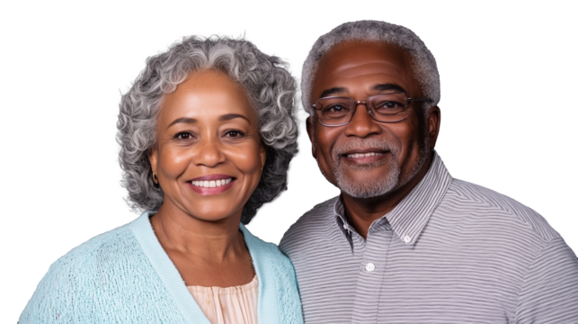 Loving couple smiling together on transparent background - Powered by Adobe