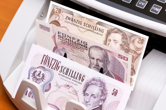 Austrian schilling in the counting machine
