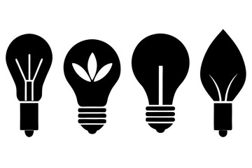 Eco-friendly lightbulb | isolated vector silhouette illustration on white background