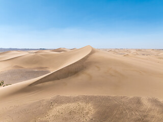 Desert sand dunes natural scenery in Inner Mongolia, China