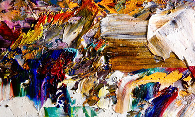 Fototapeta premium Abstract art background . Hand painting artwork on canvas 