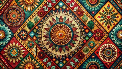 Hand Drawn Ethnic Boho Style Pattern Design for Creative Projects and Home Decor, Perfect for Fashion, Textiles, and Artistic Backgrounds with a Unique Artistic Touch