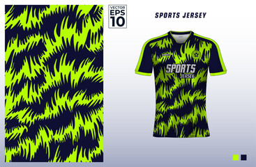 T-shirt sport jersey design template with abstract pattern background. Sport uniform in front view. Shirt mock up for sport club. Vector Illustration