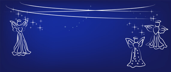 Angels, Christmas Decorations banner - vector elements