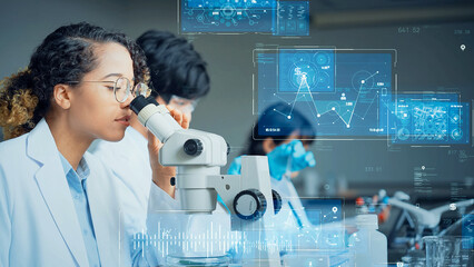 research, doctor, microscope, experiment, dx, digital transformation, data, analysis, science,...