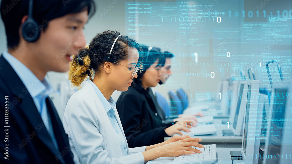 Poster digital, dx, digital transformation, engineer, programming, technology, programmer, network, system, operator, telemarketing, binary code, data, communication, future, computer, server, business, admi