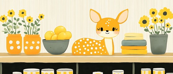 A serene deer wearing a spa therapist uniform, giving a massage in a tranquil spa