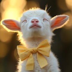 A cheerful goat in a teacher&acirc;&euro;&trade;s outfit, instructing students in a classroom