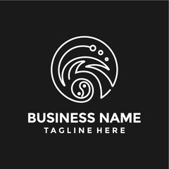 abstract logo design concept yin and yang symbol