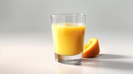 Fototapeta premium Glass of orange juice with orange slice.