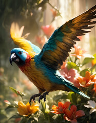 blue and yellow macaw