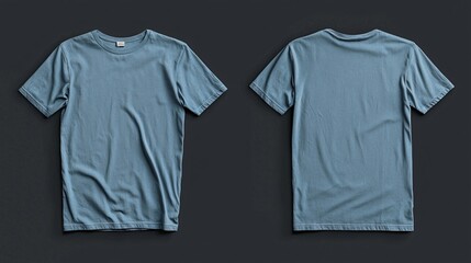 Stylish sky blue t-shirt mock up featuring front and back design for clothing display