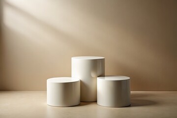Elegant Stacked White Pedestals for Product Display, Modern Minimalism, Showcase Items, Art Display, Retail Presentation, Versatile Photography, Studio Setup, Interior Design Inspiration