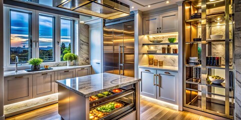 Luxurious Kitchen Dumbwaiter Lift Elevator for Efficient Food and Goods Transport in Upscale Home Interior Design