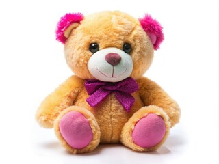 Fototapeta premium High-Quality Product Photography of a Soft Toy Teddy Bear Isolated on White Background for Kids' Gifts and Nursery Decor