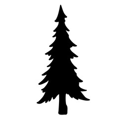 Silhouette Pine tree illustration 