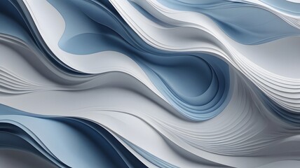 Elegant blue wave pattern on a simple white surface. Premium wave background for banners, posters or wallpaper.