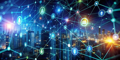 Obraz premium Macro Photography of Fintech Concept with Digital Financial Technology Elements and Network Connections Illustrating Business Innovation and Modern Technology Integration