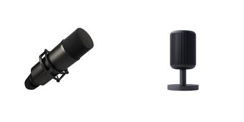 Producer equipment concept. Professional studio microphones with sleek metallic finish and modern design