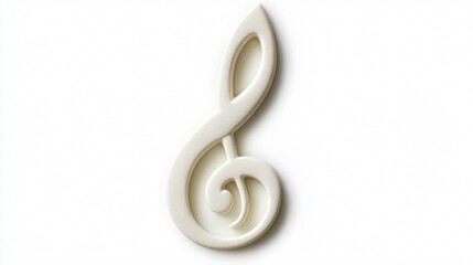 Elegant white treble clef symbol mockup for music and design projects