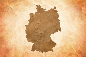 Old vintage paper textured map of Germany Country - Vector illustration. Germany Independence Day 3rd of October.
