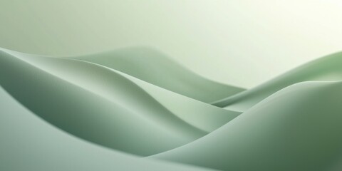 Obraz premium A calming green abstract background with smooth shapes, soft gradients, and a peaceful, organic vibe.
