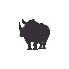 Rhino silhouette vector illustration template