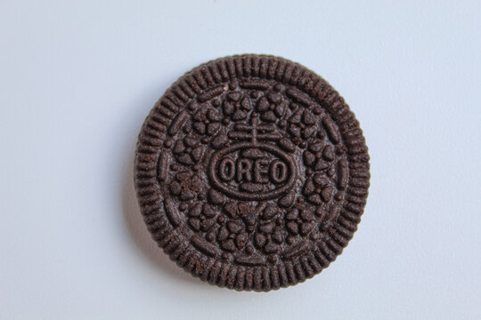 Semarang, Indonesia - January 1st 2024: One piece of Oreo cookies isolated on white background