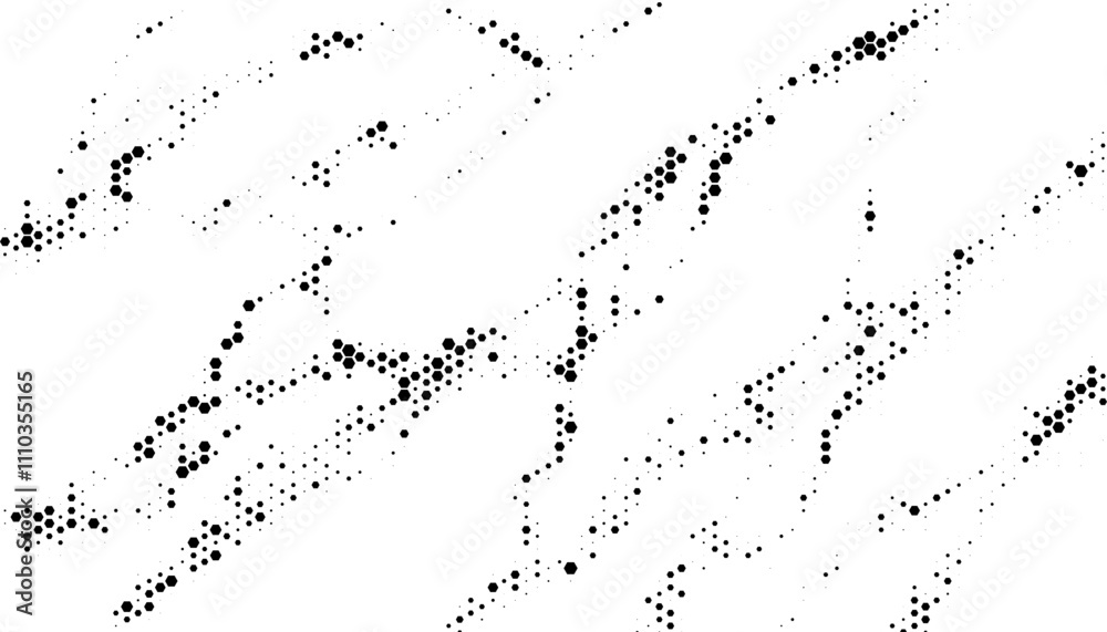 Poster black and white smooth transition of hexagon pattern. abstract dynamic scratch effect pattern. grung