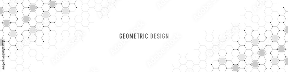 Poster Abstract geometric background with hexagons shape pattern for banner or website header template