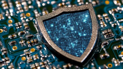 Digital Security Shield on Circuit Board
