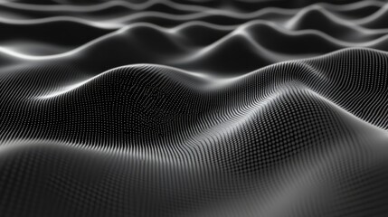 Naklejka premium Abstract Dark Gray Wave Pattern Digital Texture Background