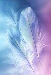Obraz premium A soft, pastel blue and purple background with soft, feather-like textures, perfect for a calm and serene design.
