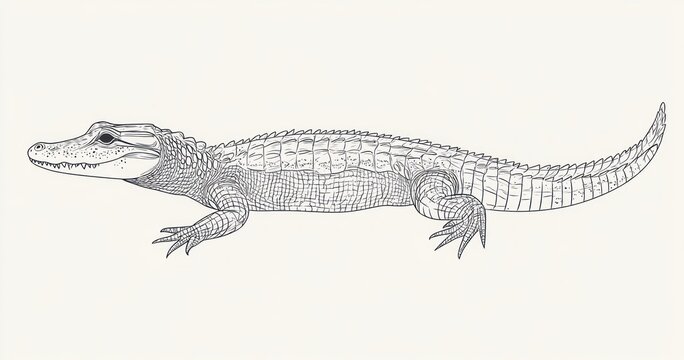 recommend clip art: Here's a  and keyword list suitable for submitting the image to a stock photo site... Juvenile alligator profile illustration.