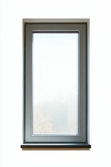 Modern window, gray frame, frosted glass.