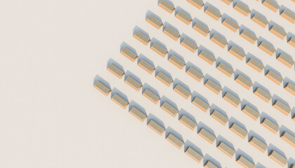 3D Render of Gold Bars in Geometric, Modern Alignment